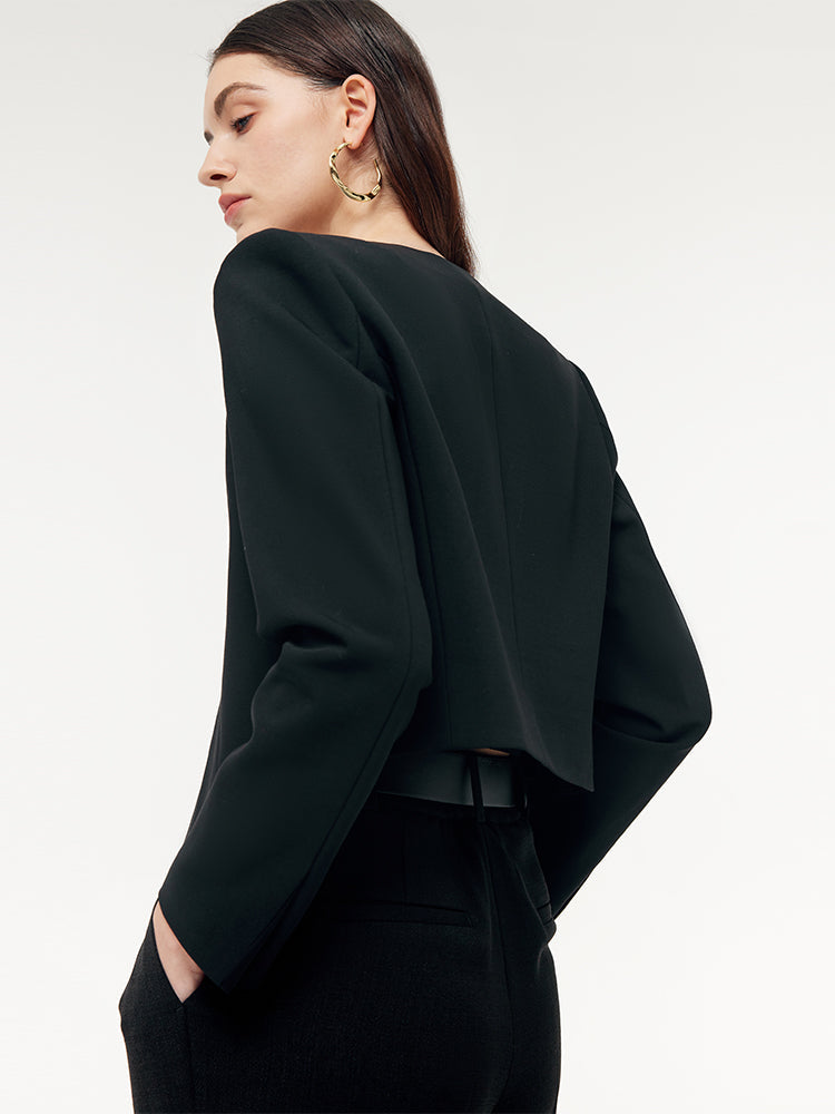 Yün Çift Kat Kadın Blazer
