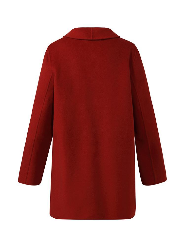 Tencel Yün Çift Yüzlü Yaka Kadın Kaban