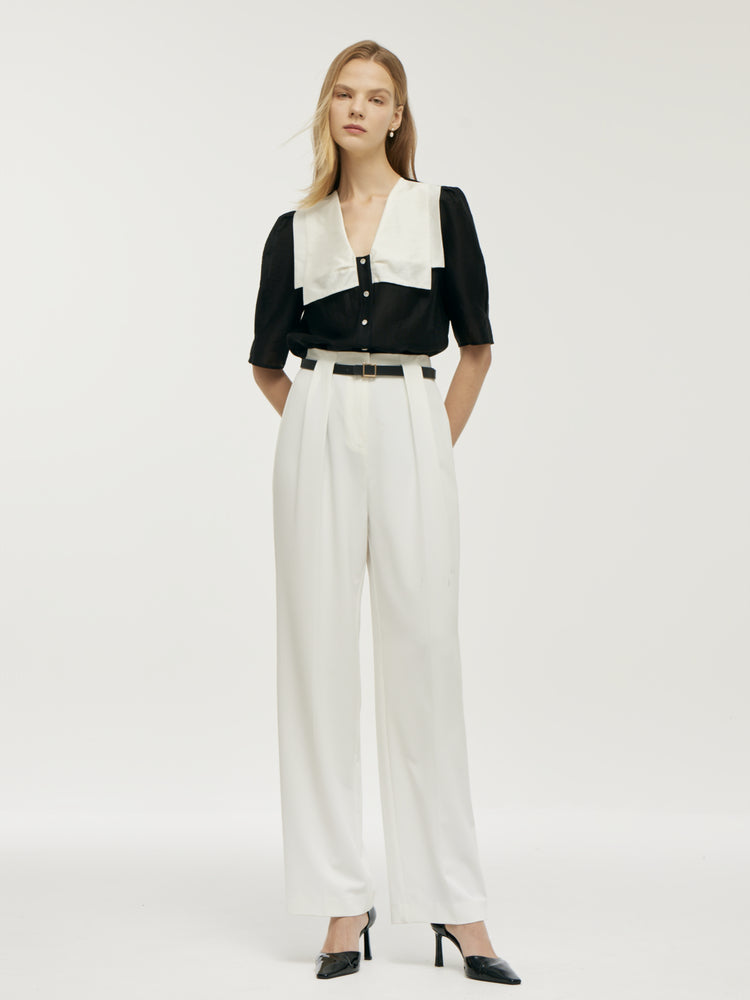 Tencel Patchwork Yaka Kadın Gömlek
