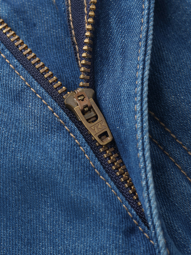Taşlı Denim A-Line Kadın Şort