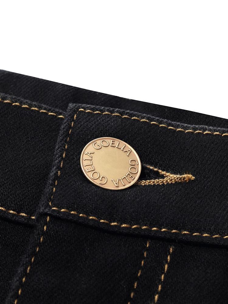 Siyah Denim A-Line Kadın Etek