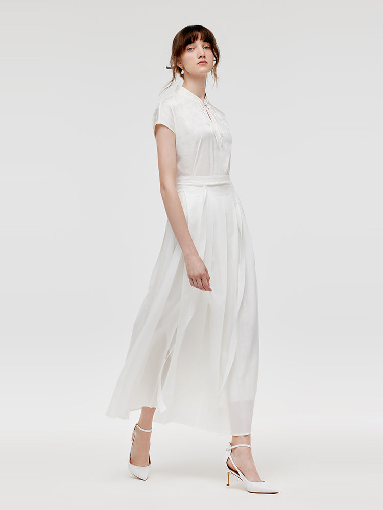 Mamianqun Ve Alt Etekli Yeni Çin Tarzı Qipao Maxi Elbise Üç Parçalı Set