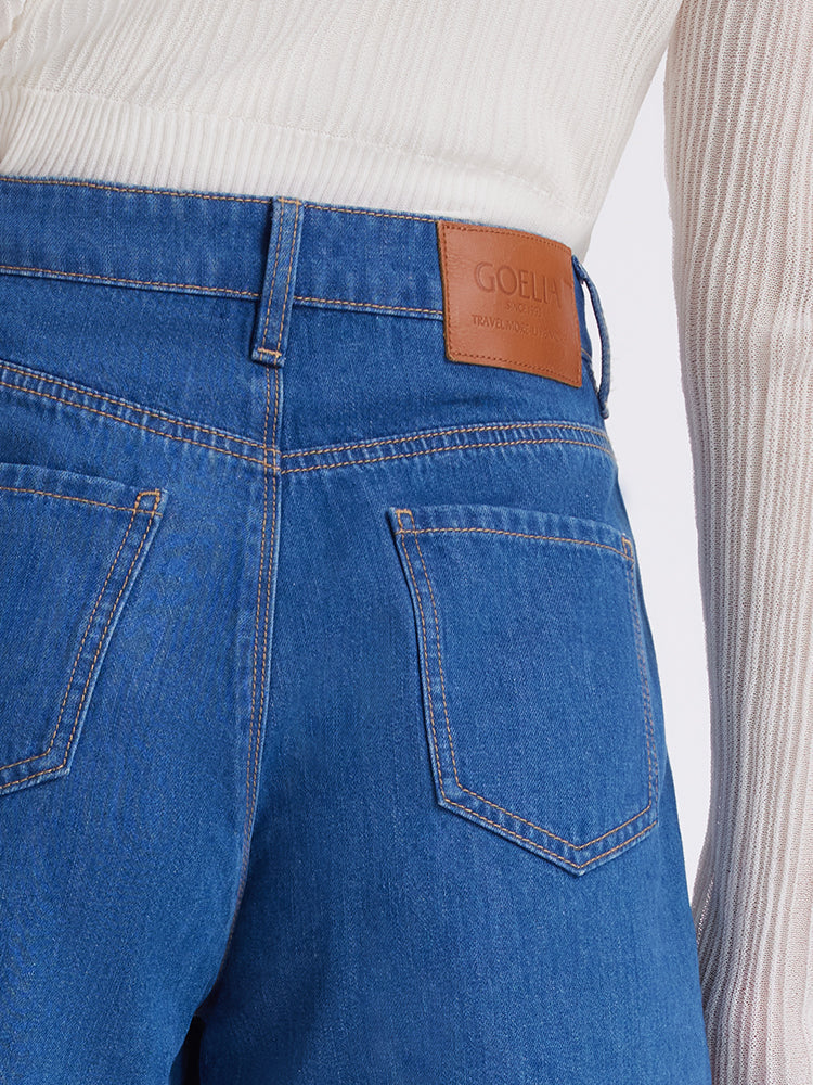 Taşlı Denim A-Line Kadın Şort
