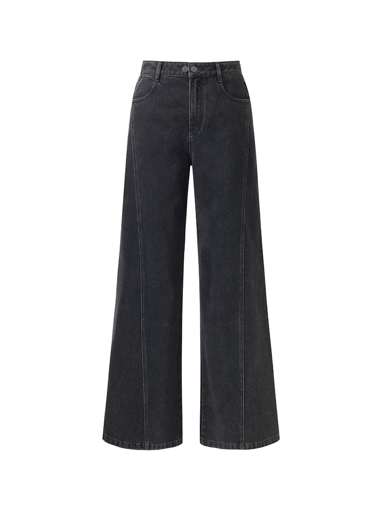 Denim Ayarlanabilir Bel Kadın Palazzo Jeans