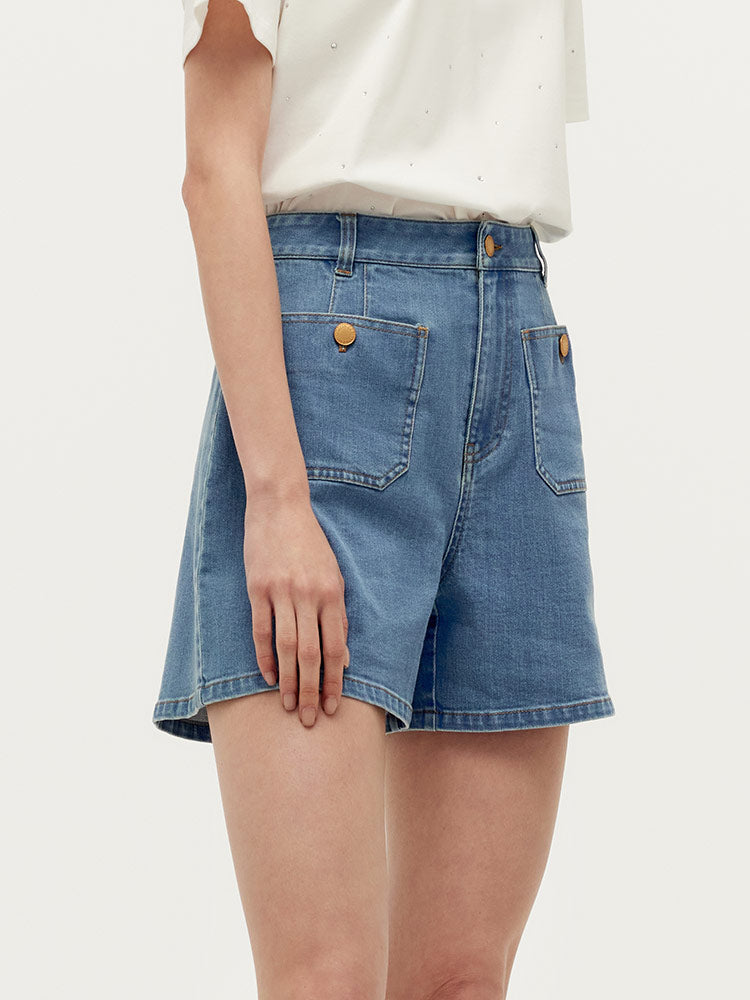 Denim A-Line Kadın Şort
