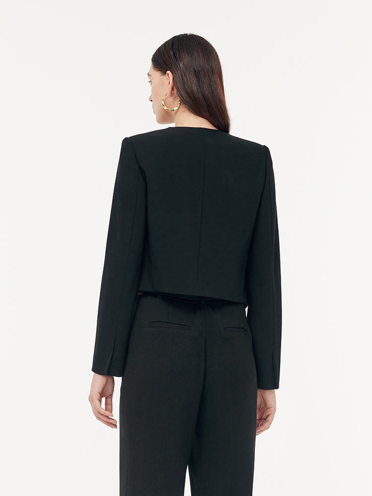 Yün Çift Kat Kadın Blazer