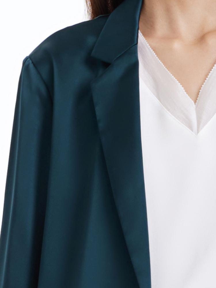 Tek Düğme Triasetat Kadın Blazer