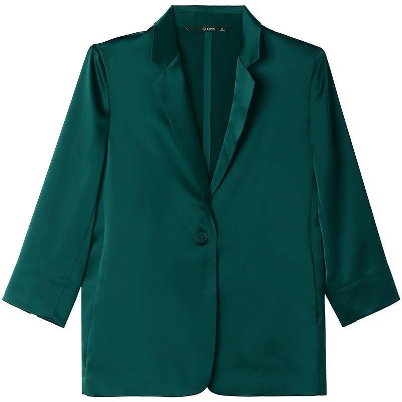 Tek Düğme Triasetat Kadın Blazer