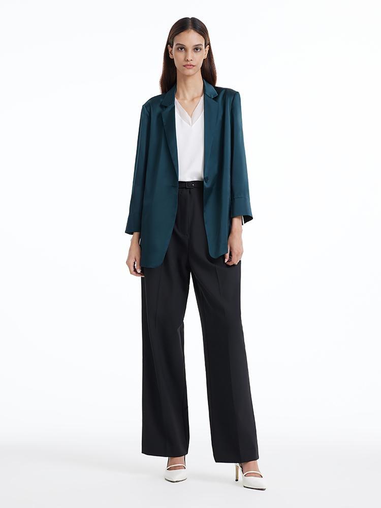 Tek Düğme Triasetat Kadın Blazer