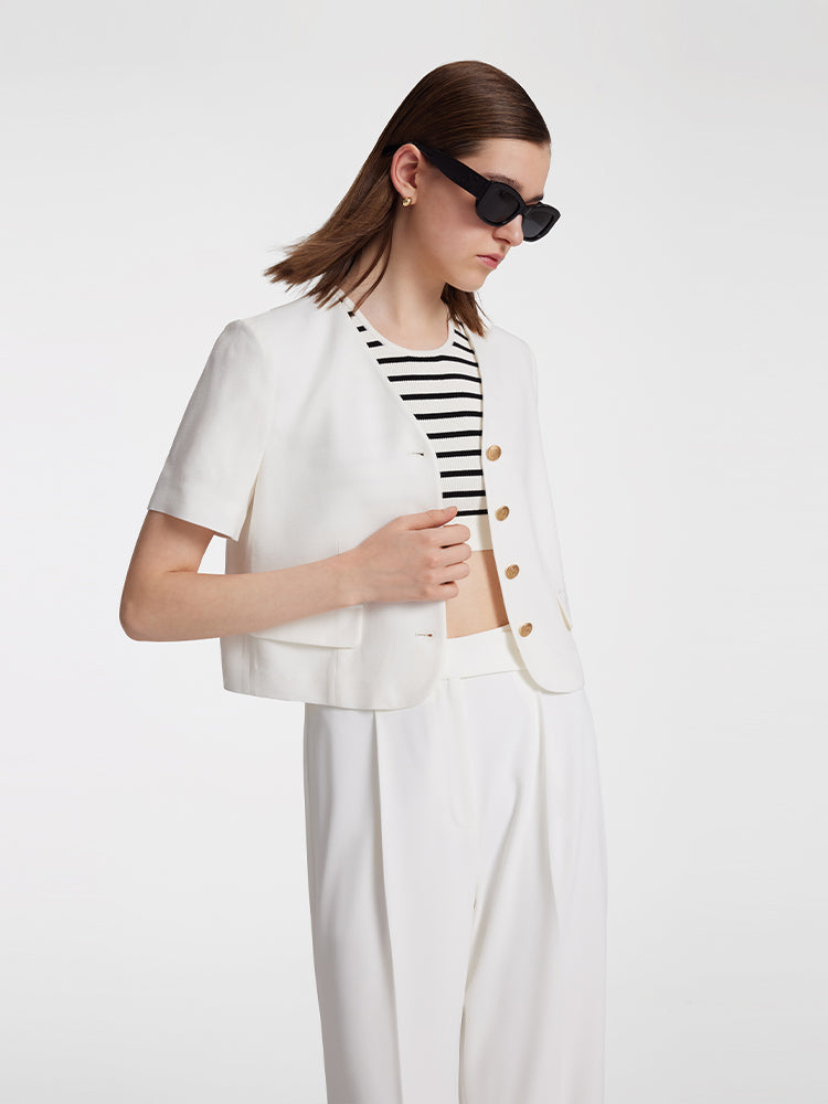Çizgili Kadın Crop Top