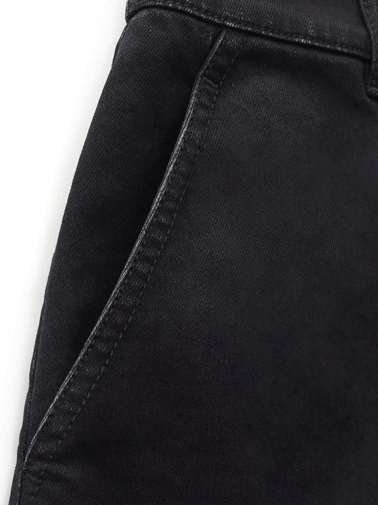 Denim Ceket Ve Kaşkorse Ve Beli Ayarlanabilir Etek Üçlü Takım