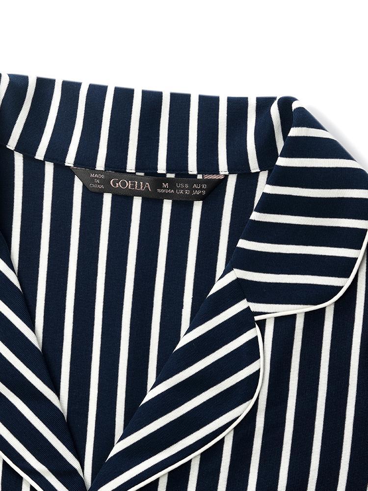 Uzun Kollu Ve Pantolonlu Çizgili Pijama İkili Takım