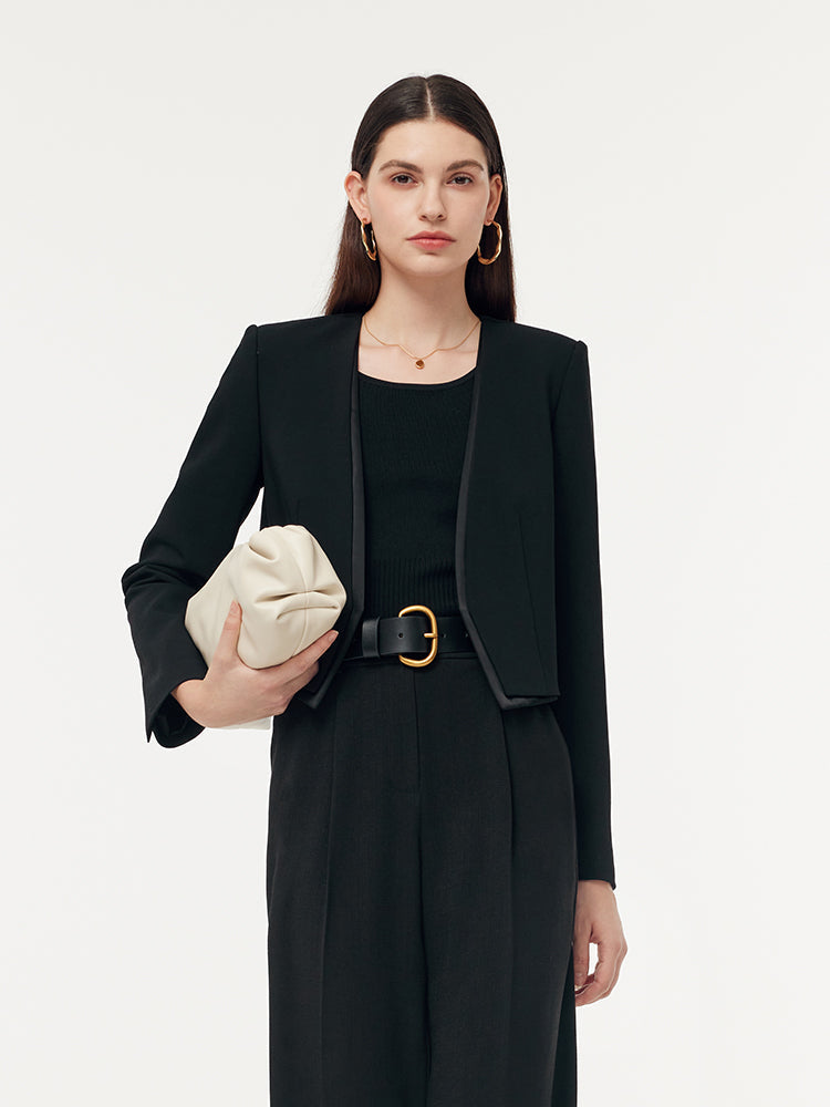 Yün Çift Kat Kadın Blazer