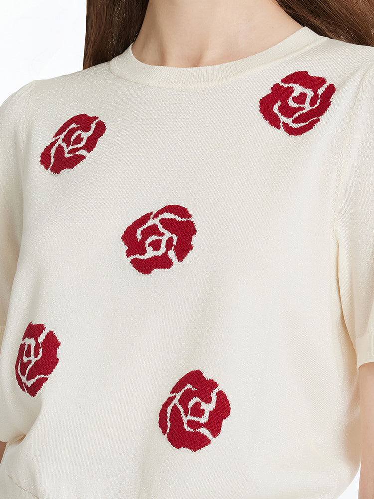 Tencel Rose Jakarlı Kadın Triko Üst