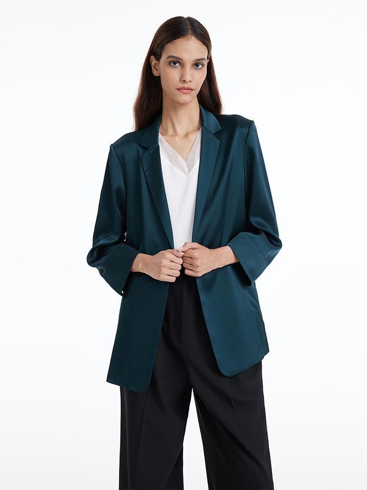 Tek Düğme Triasetat Kadın Blazer