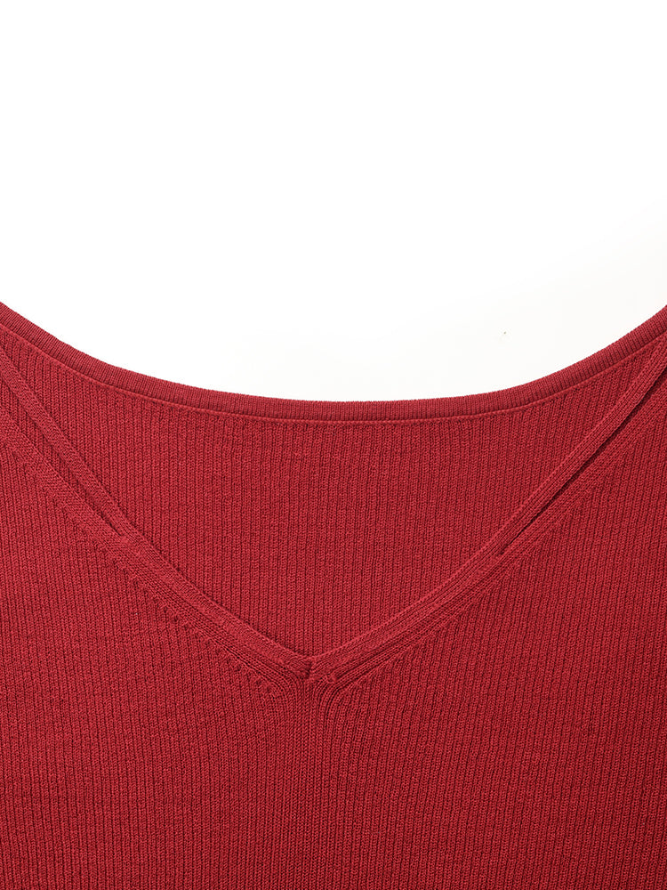 Tencel-İpek Karışımlı Dekolteli Kadın Örme Üst
