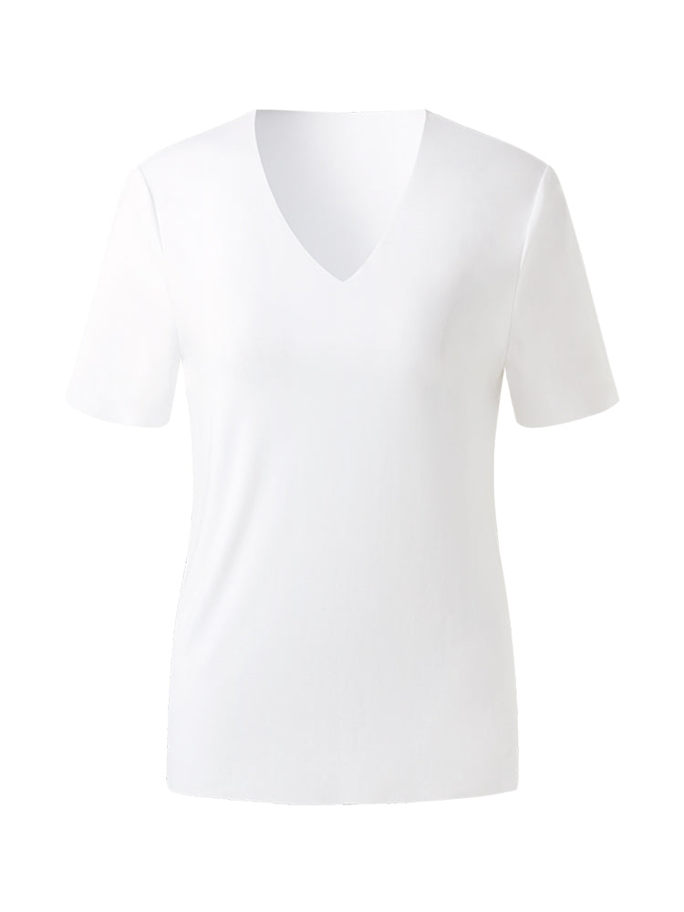 İkili Paket (Siyah Beyaz) Modal V Yaka Unisex Tişört
