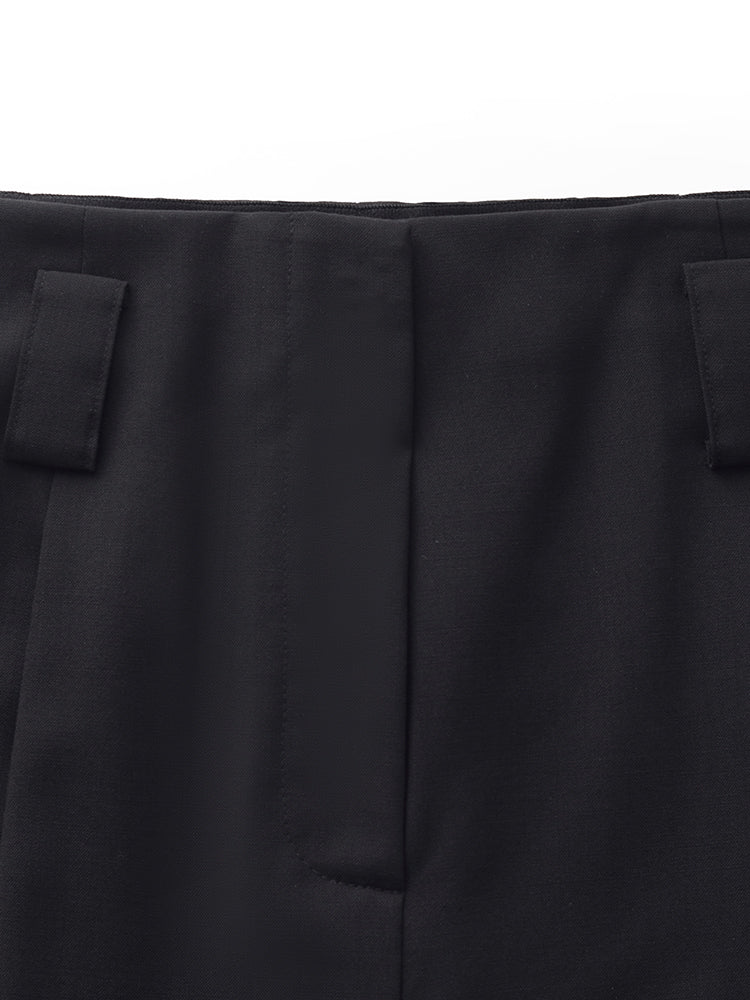 Makinede Yıkanabilir Yün Karışımı Kadın Düz Ayak Bileği Uzunluğu Pantolon