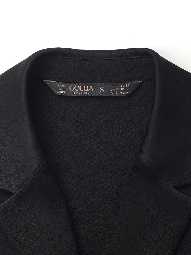 Triasetat 3/4 Kollu İpli Kemerli Kadın Blazer