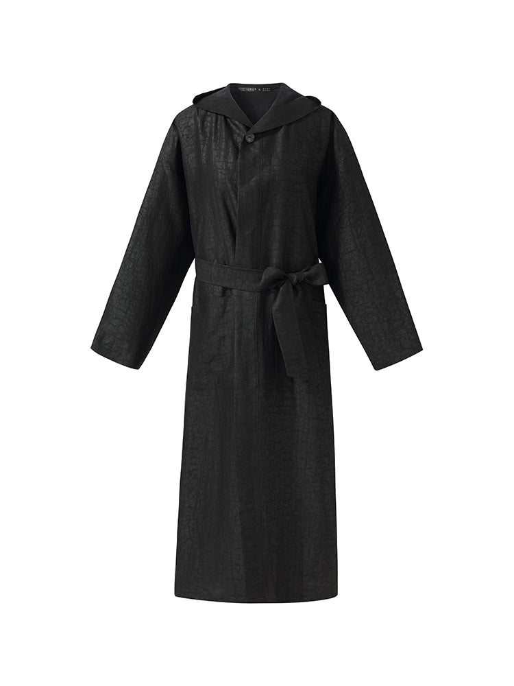 Xiang Yun İpek Kapşonlu Unisex Trençkot