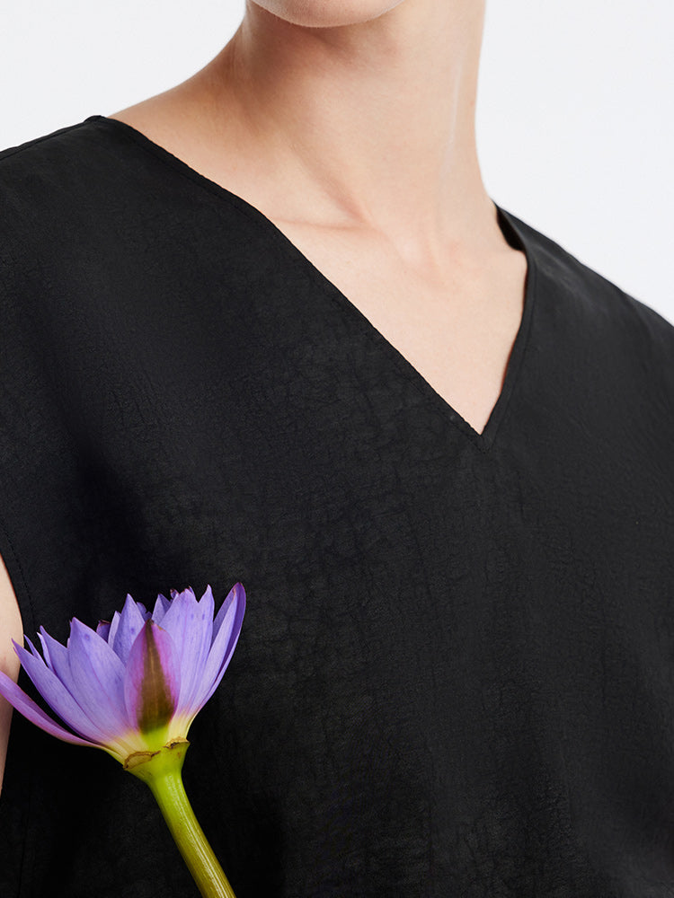 Xiang Yun İpek V Yaka Kadın Tank Top