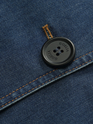Denim Yaka Kadın Kemerli Trençkot