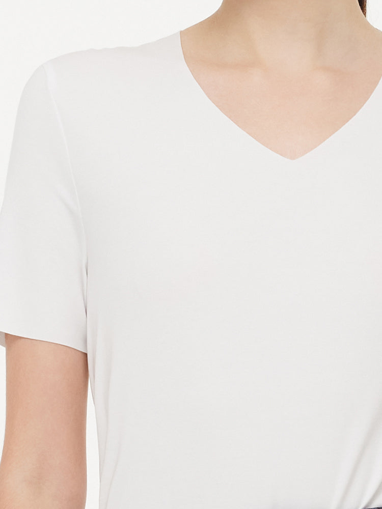 İkili Paket (Siyah Beyaz) Modal V Yaka Unisex Tişört