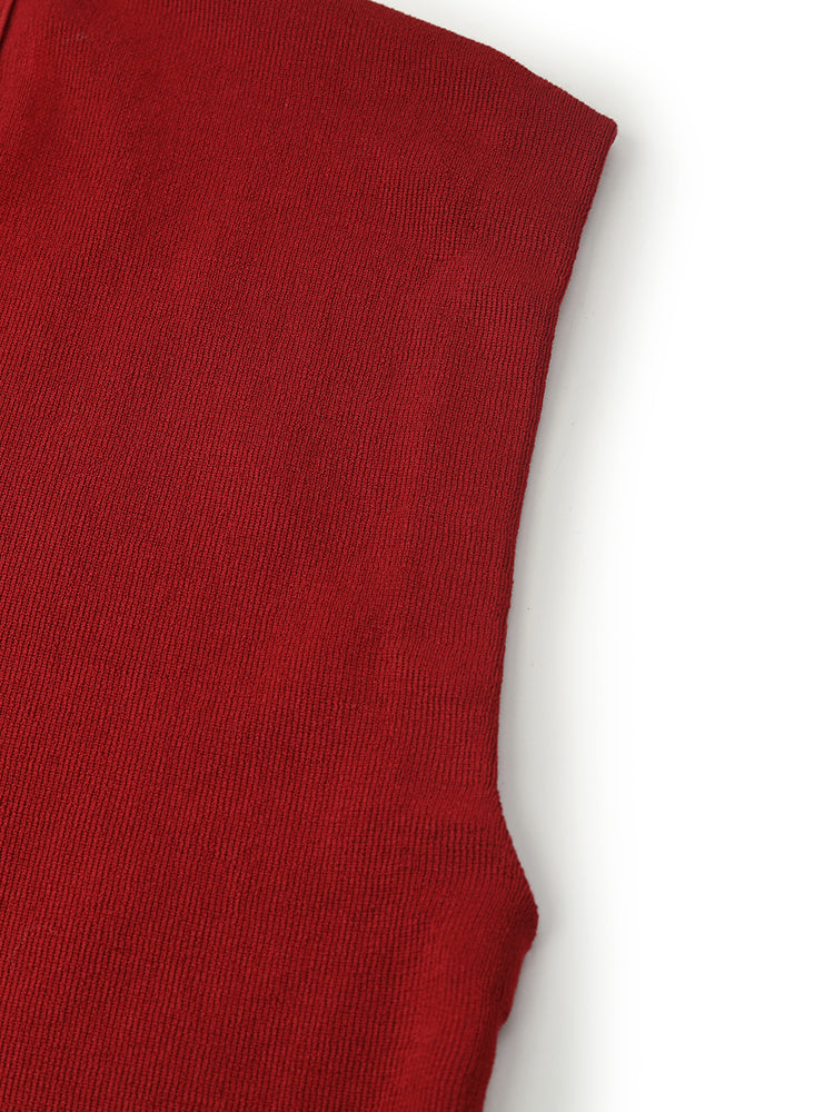 Tencel-İpek Karışımlı Kap Kollu Kadın Triko Üst