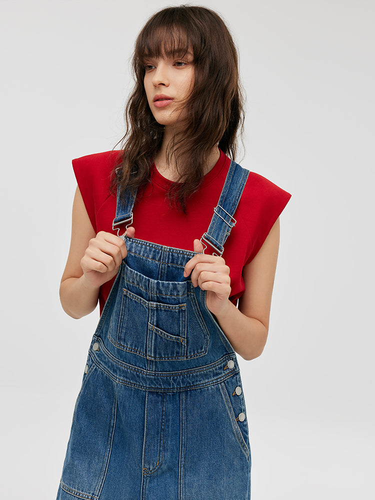Denim Düz Tam Boy Kadın Tulumları