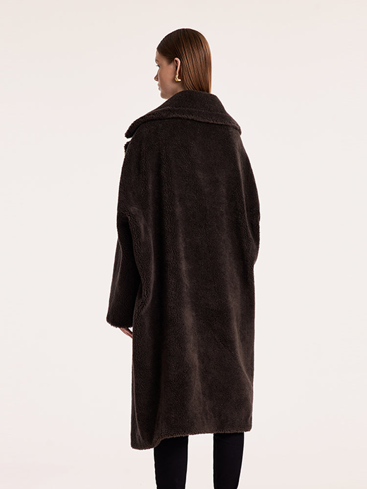 Teddy Kuzu Yün Yaka Oversize Kaban