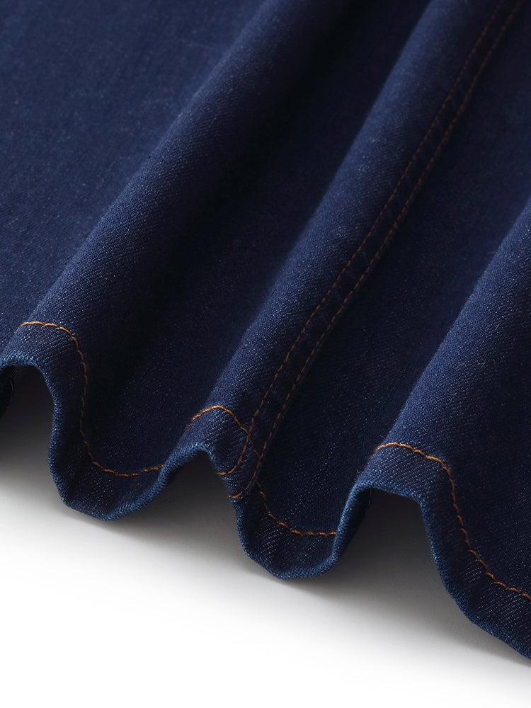 Denim A-Line Ayarlanabilir Bel Kadın Etek