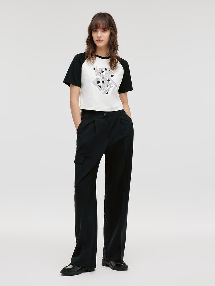 Goelıa X Chrıstıne Phung Raglan Kollu Crop Tişört