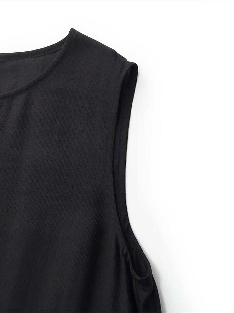 Tencel Kadın Katlı Yelek Midi Elbise Slip Elbise Ve Kemerli