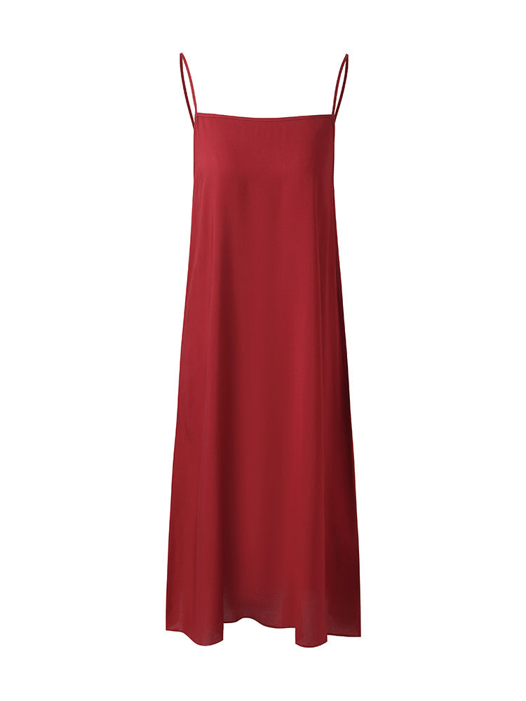 Tencel Kadın Katlı Yelek Midi Elbise Slip Elbise Ve Kemerli