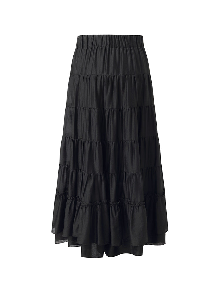 Tencel Kadın Katlı Maxi Etek