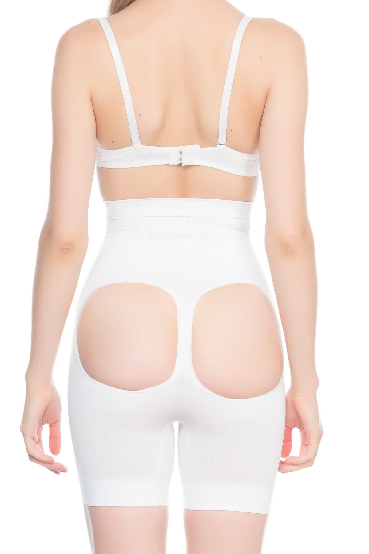 BEYAZ DesBerries 2032 Popo Açık Masajlı Boxer Korse