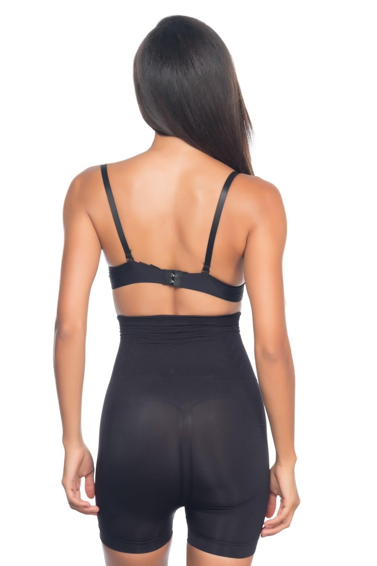 SİYAH DesBerries 2075 Yüksek Bel Desenli Double Kısa Paça Korse