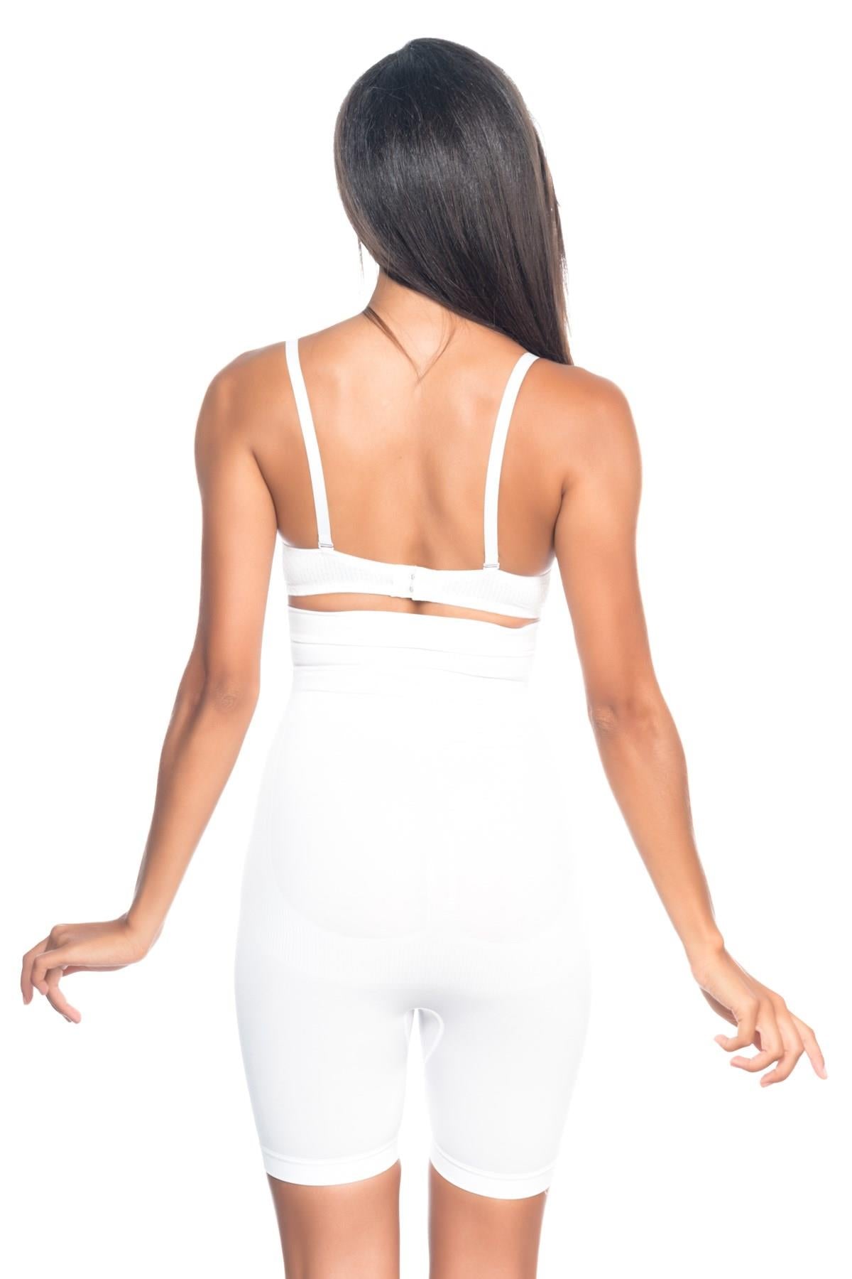 BEYAZ DesBerries 2077 Yüksek Bel Desenli Paçalı Korse