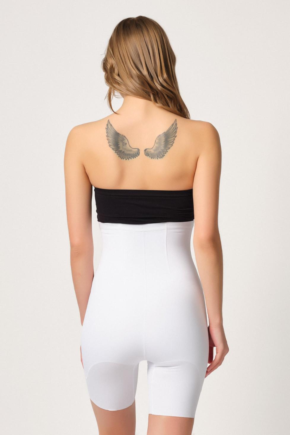 BEYAZ DesBerries 2832 Yüksek Bel Balen Destekli Agraflı Lazer Korse