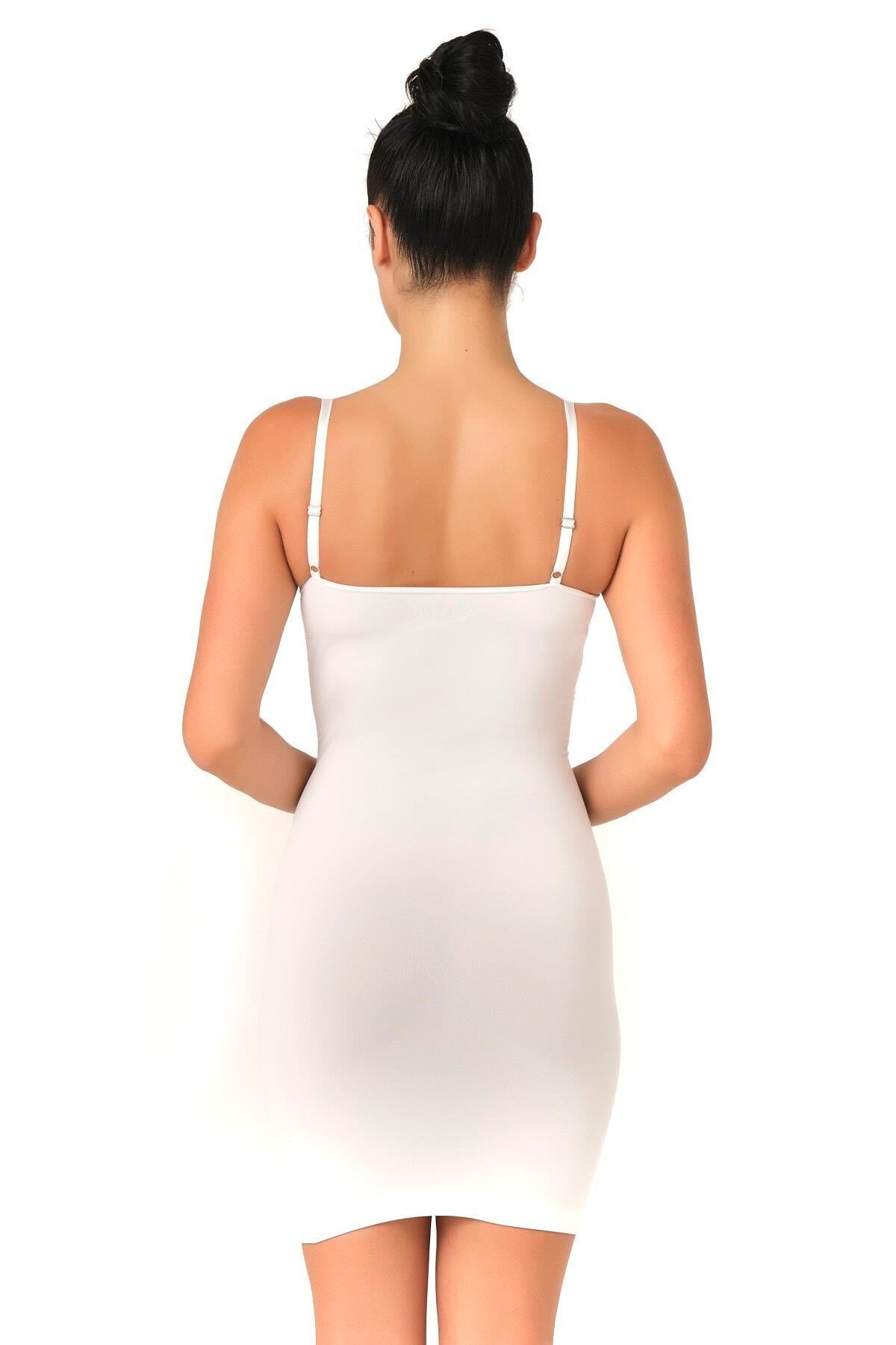 BEYAZ DesBerries 5060 Göğsü Açık Elbise Korse