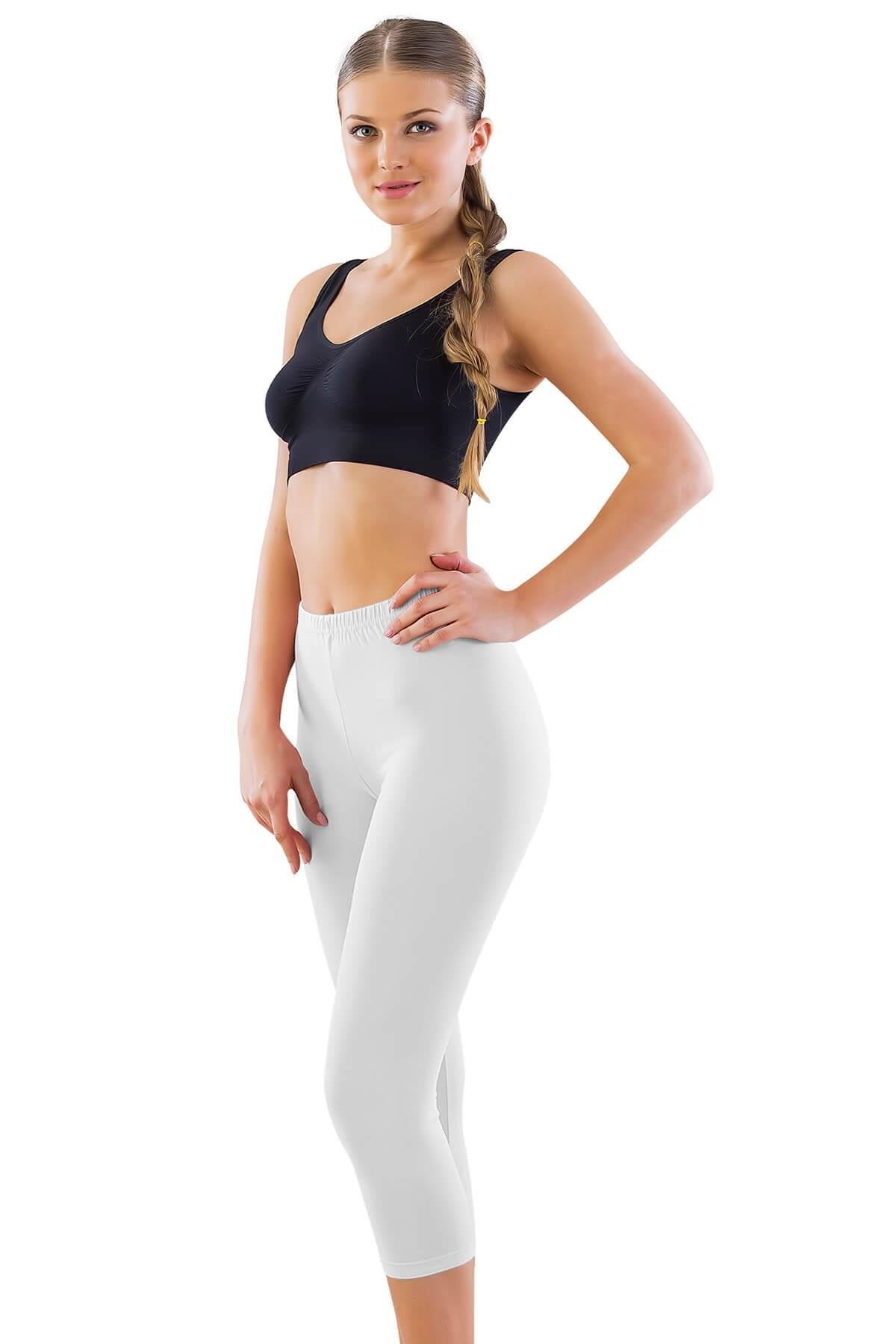 BEYAZ DesBerries 7600 Likralı Kapri Tayt