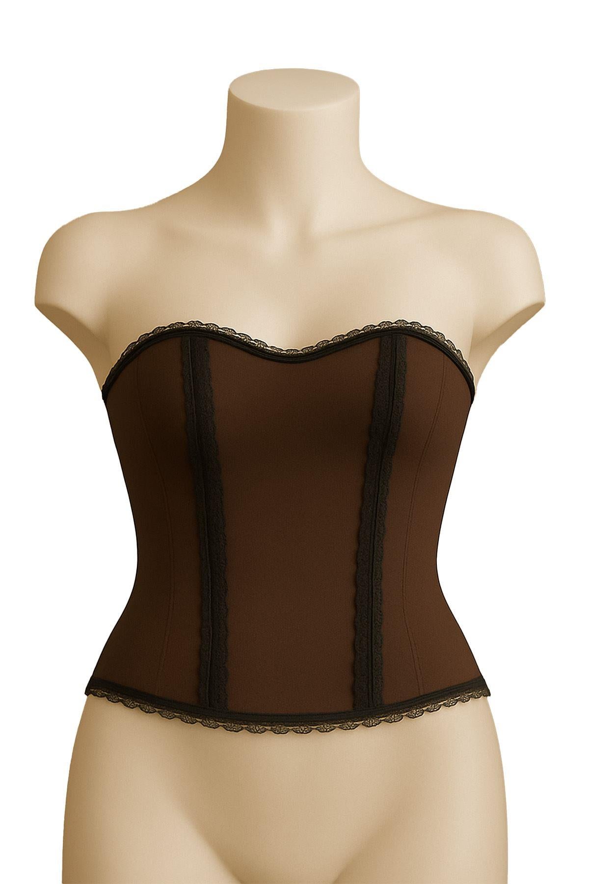 KAHVE DesBerries 9155 F Fırfırlı Terletici Büstiyer