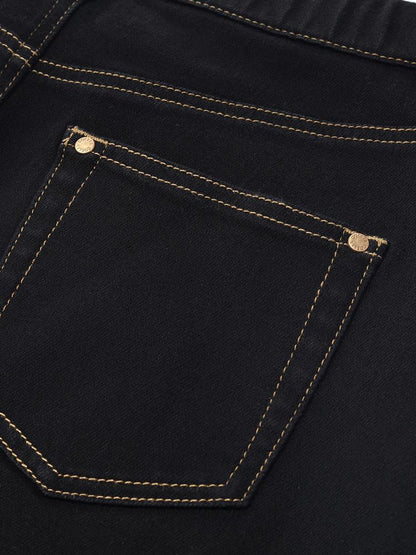 Siyah Denim A-Line Kadın Etek