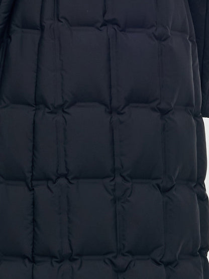 Longline Kapüşonlu Kaz Tüyü Mont