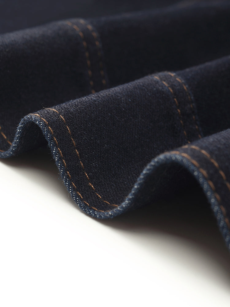 Dik Yaka Denim Kadın Crop Ceket