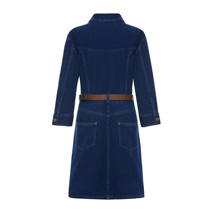 Kemerli Denim Mini Elbise