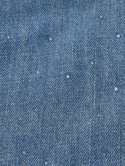 %100 Pamuk Denim Simli Ayarlanabilir Bel Kadın Etek