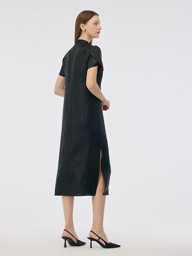 Xiang Yun İpek Kadın Qipao Midi Elbise
