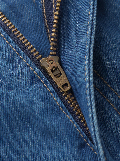 Taşlı Denim A-Line Kadın Şort