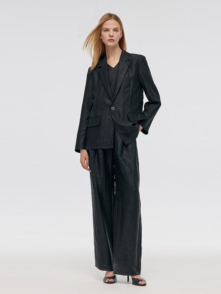 Xiang Yun İpek Tek Düğme Kadın Blazer